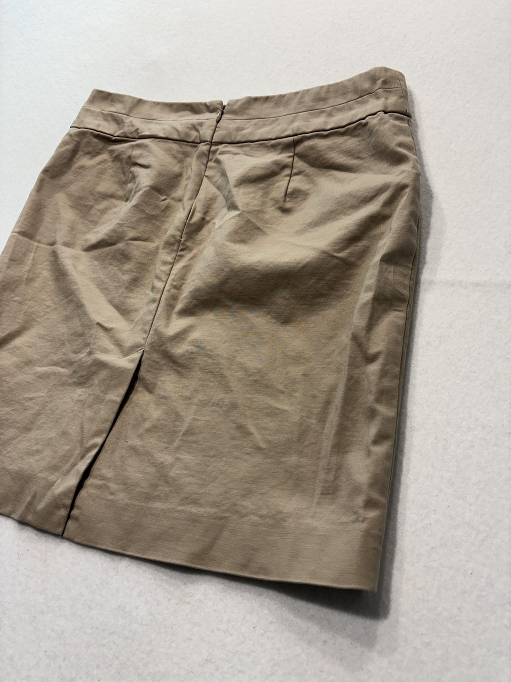 Banana Republic Skirt Womens 4 Beige Stretch Twill Knee Length Pencil Work