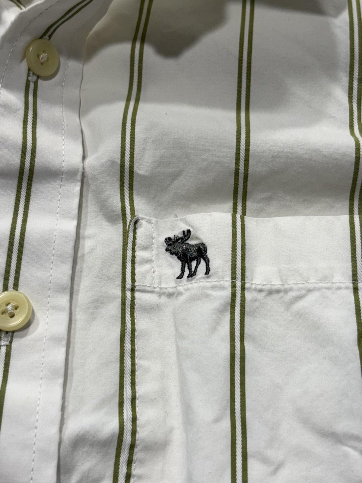 Abercrombie & Fitch Shirt Mens Medium White Striped Long Sleeve Button Up Slim