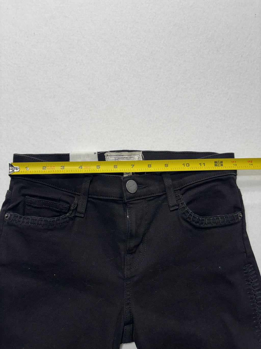 Current/Elliott Jeans Womens 26 Black Low Rise Ankle Skinny Stretch Crochet