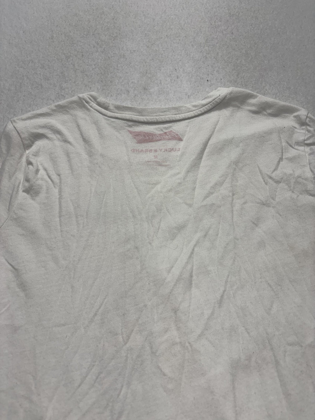 Lucky Brand Shirt Womens Medium White Budweiser Beer Graphic Crew Neck Tee