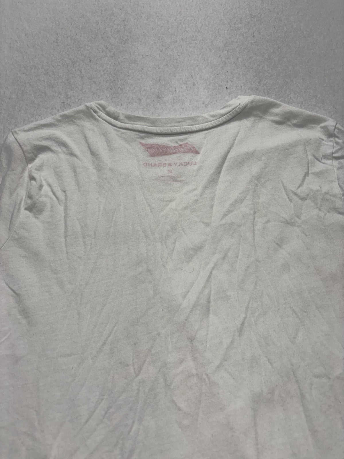 Lucky Brand Shirt Womens Medium White Budweiser Beer Graphic Crew Neck Tee