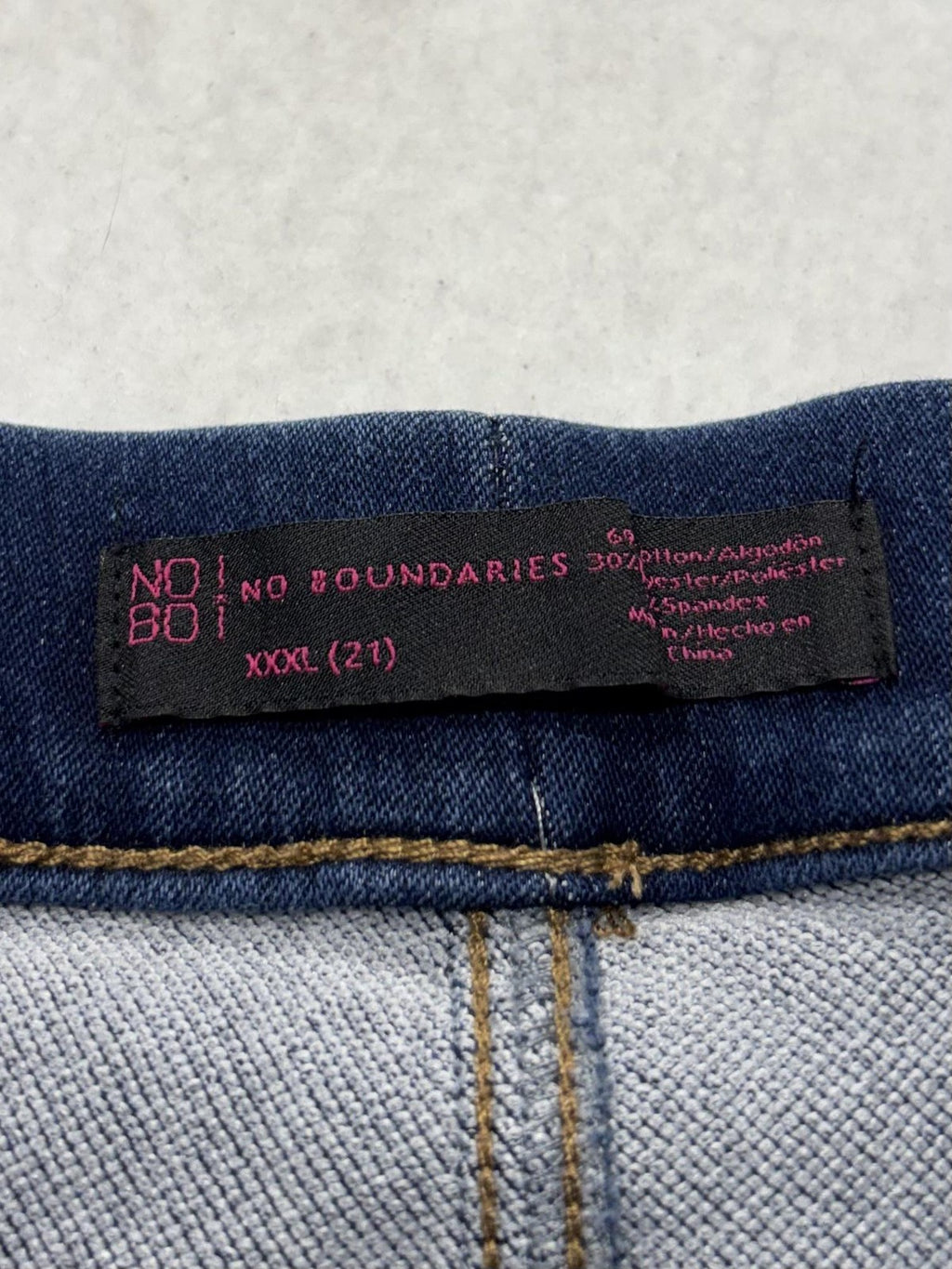No Boundaries Jegging Jeans Juniors 3XL Blue Medium Wash High Rise Stretch