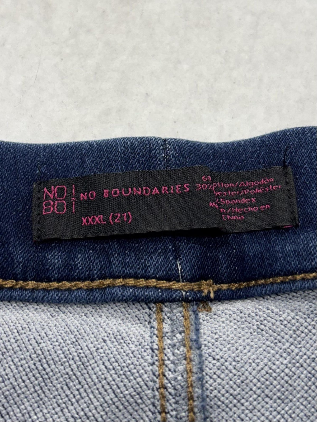 No Boundaries Jegging Jeans Juniors 3XL Blue Medium Wash High Rise Stretch
