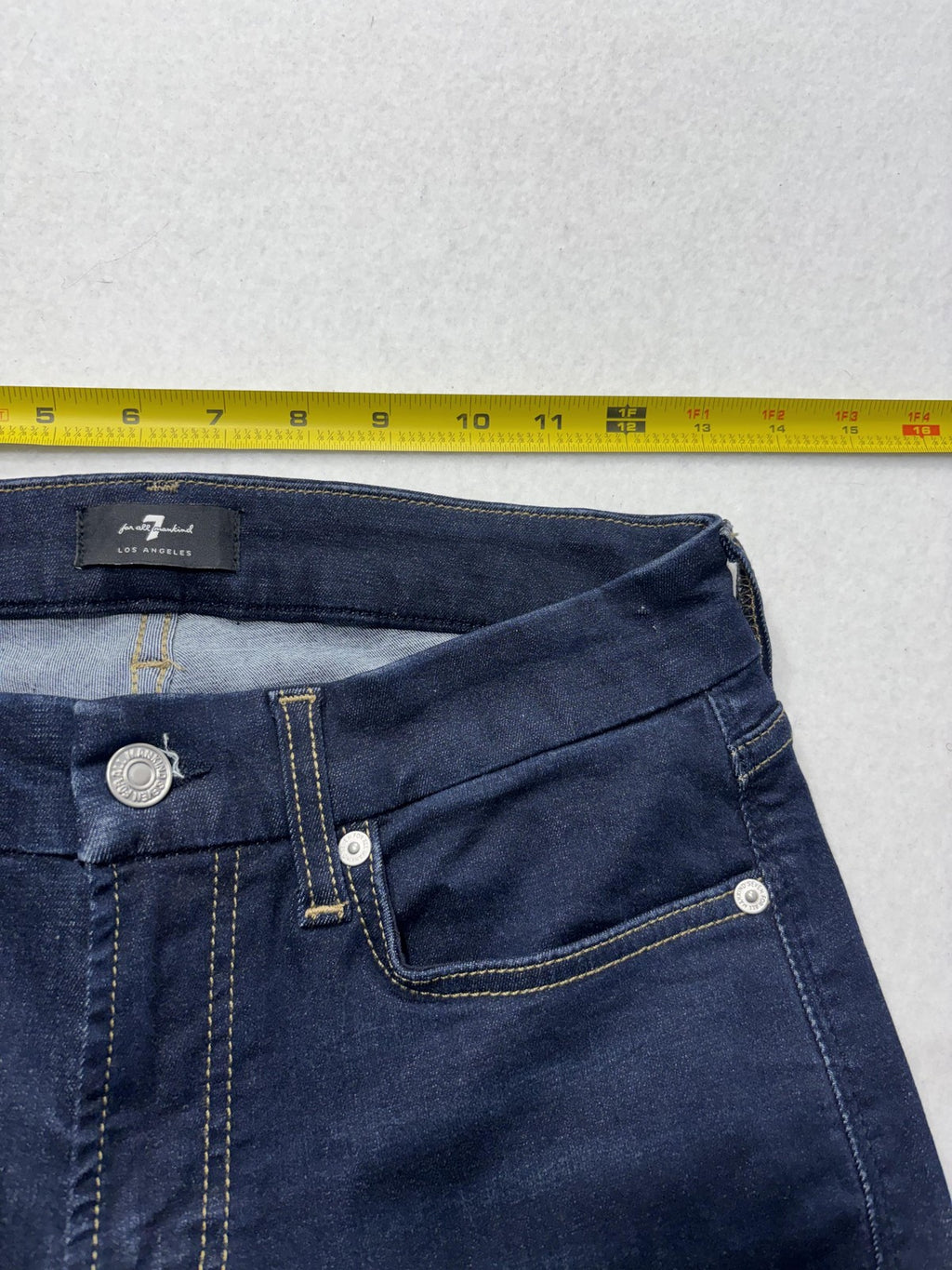 7 For All Mankind Kimmie Bootcut Jeans Womens 28 Blue Mid Rise Stretch 28x32