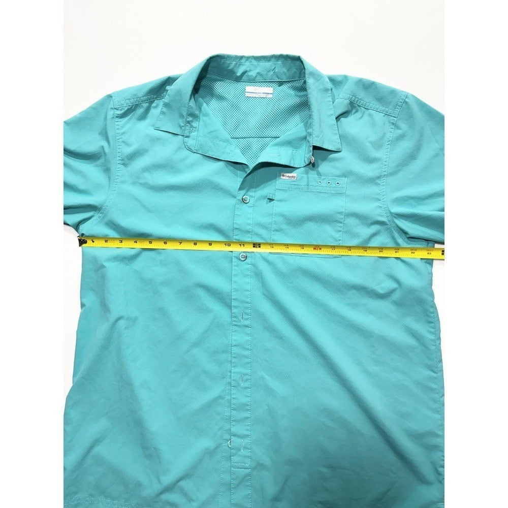 Columbia PFG Omni-Shade Shirt Mens Large Blue Short Sleeve Fishing XM0692