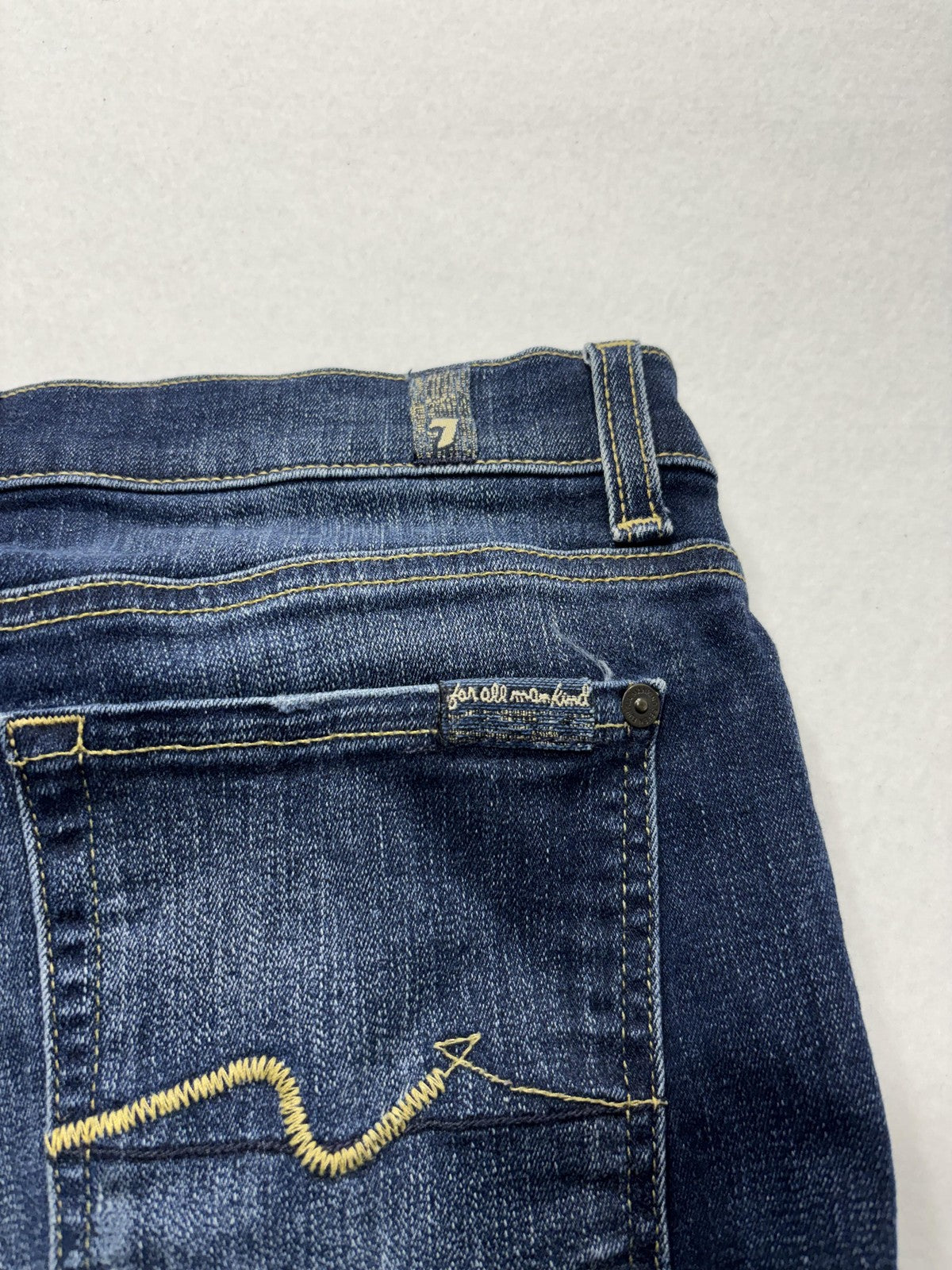 7 For All Mankind Gwenevere Jeans Womens 28 Blue Distressed Ankle Skinny 29x28