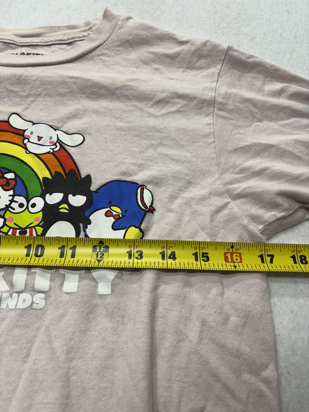 Sanrio Shirt Womens S Pink Hello Kitty And Friends Rainbow Graphic Tee SIL-34706