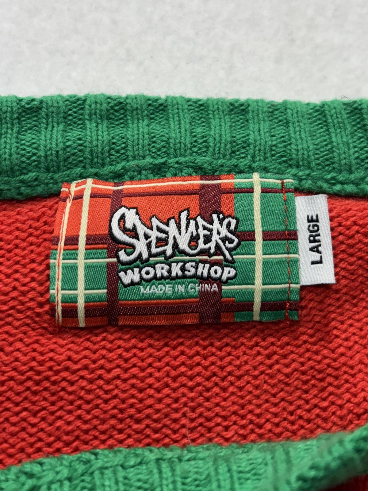 Spencer's Sweater Mens Large Red Green Beer Christmas Ugly Light Up Pullover
