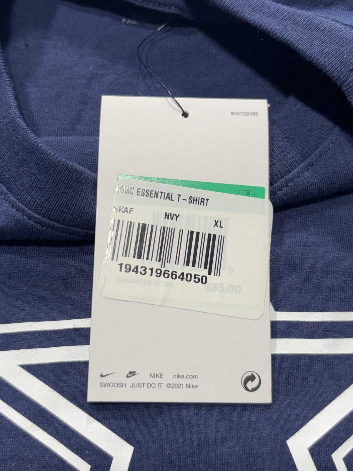 Dallas Cowboys Shirt Mens XL Blue NFL Football Nike Logo Essential Tee Star
