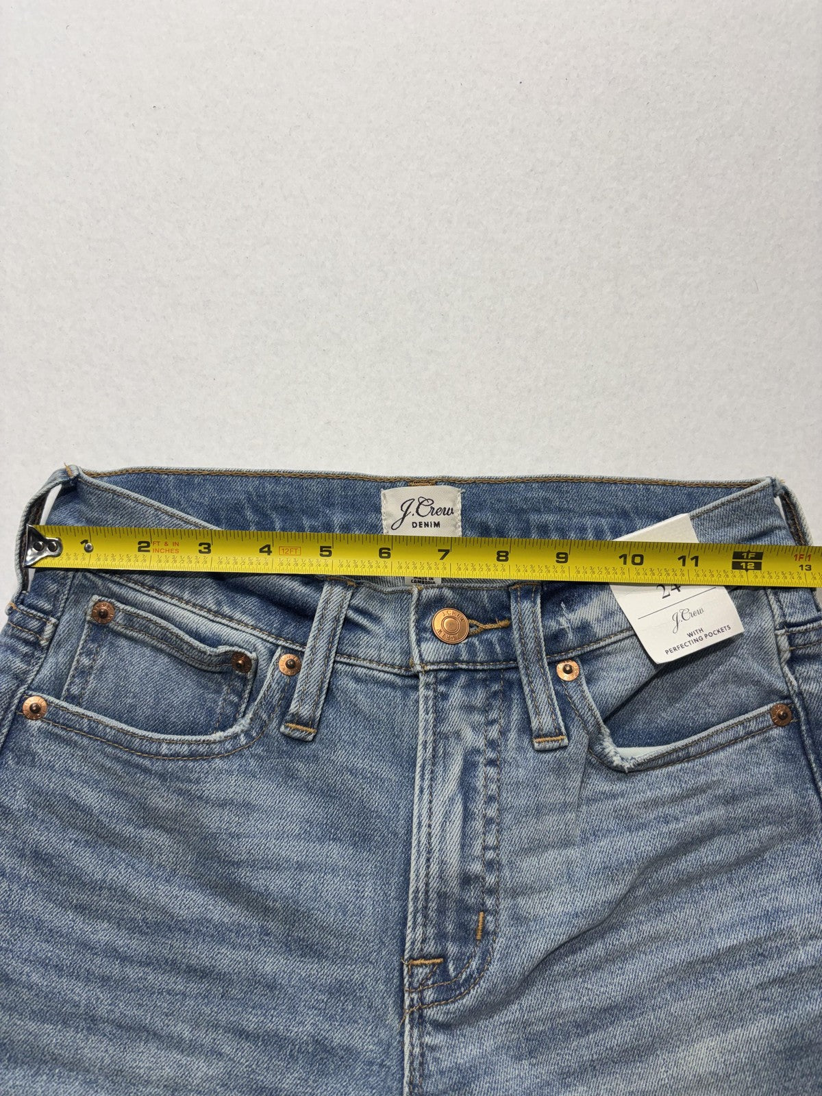 J.Crew 9" Toothpick Jeans Womens 24 Blue Medium Wash Mid Rise Skinny Stretch