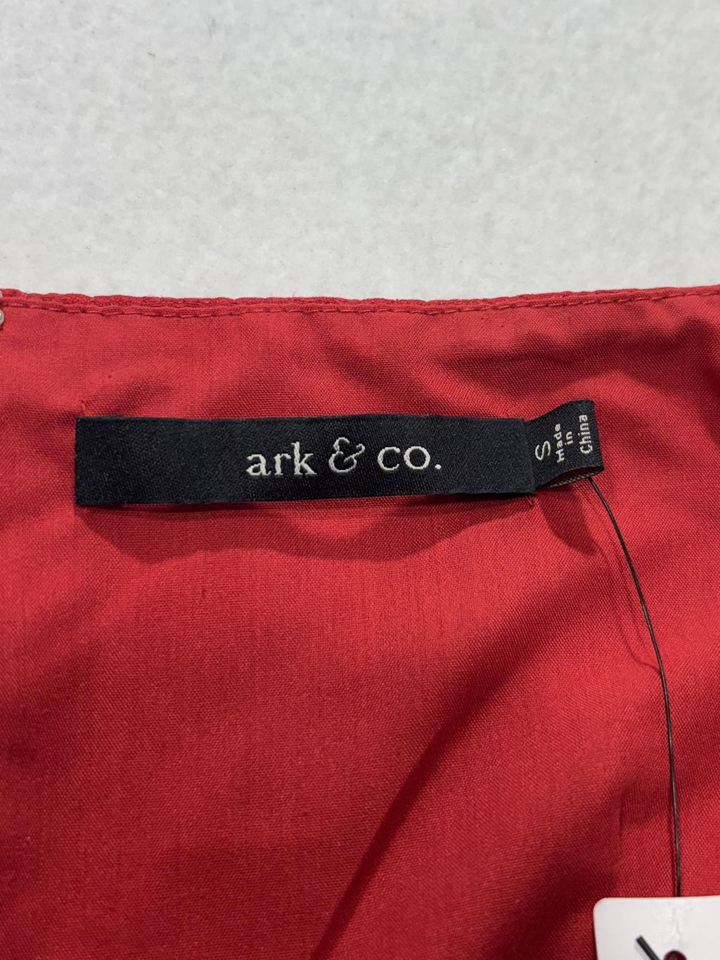 Ark & Co. Dress Womens Small Red Jacquard Off Shoulder Fit Flare Mini Party