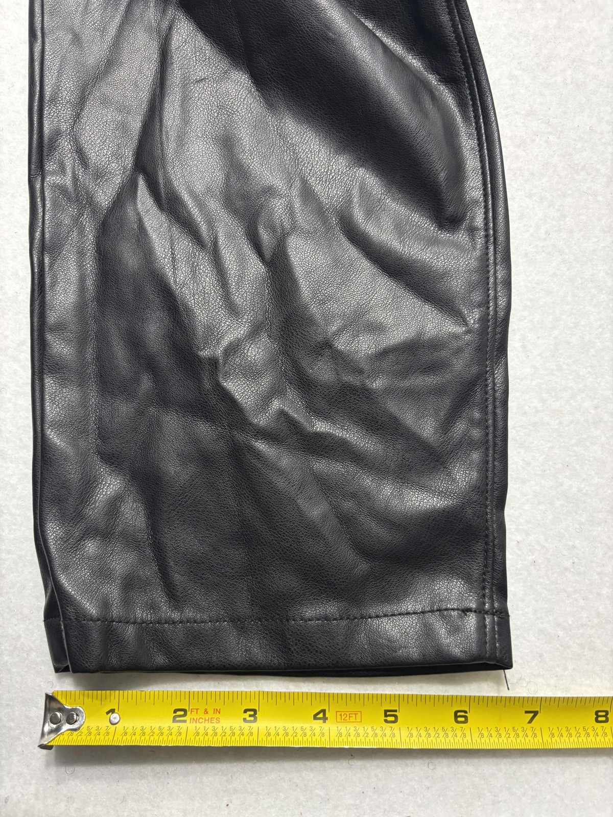 Tommy Hilfiger Dress Pants Womens 16 Black Faux Leather Straight Ponte Stretch