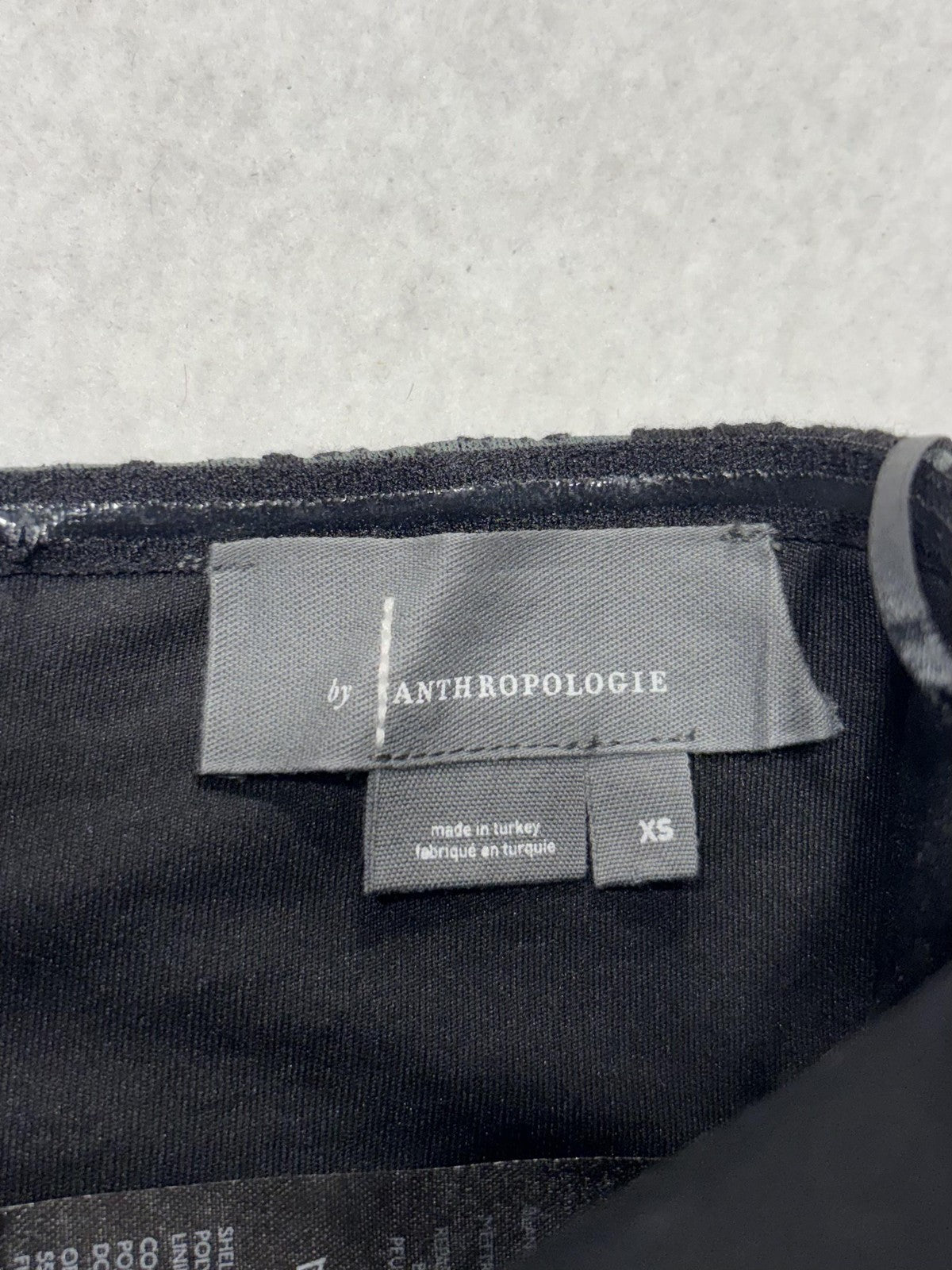 By Anthropologie Corset Top Womens XS Black Floral Brocade Zip Back Strapless