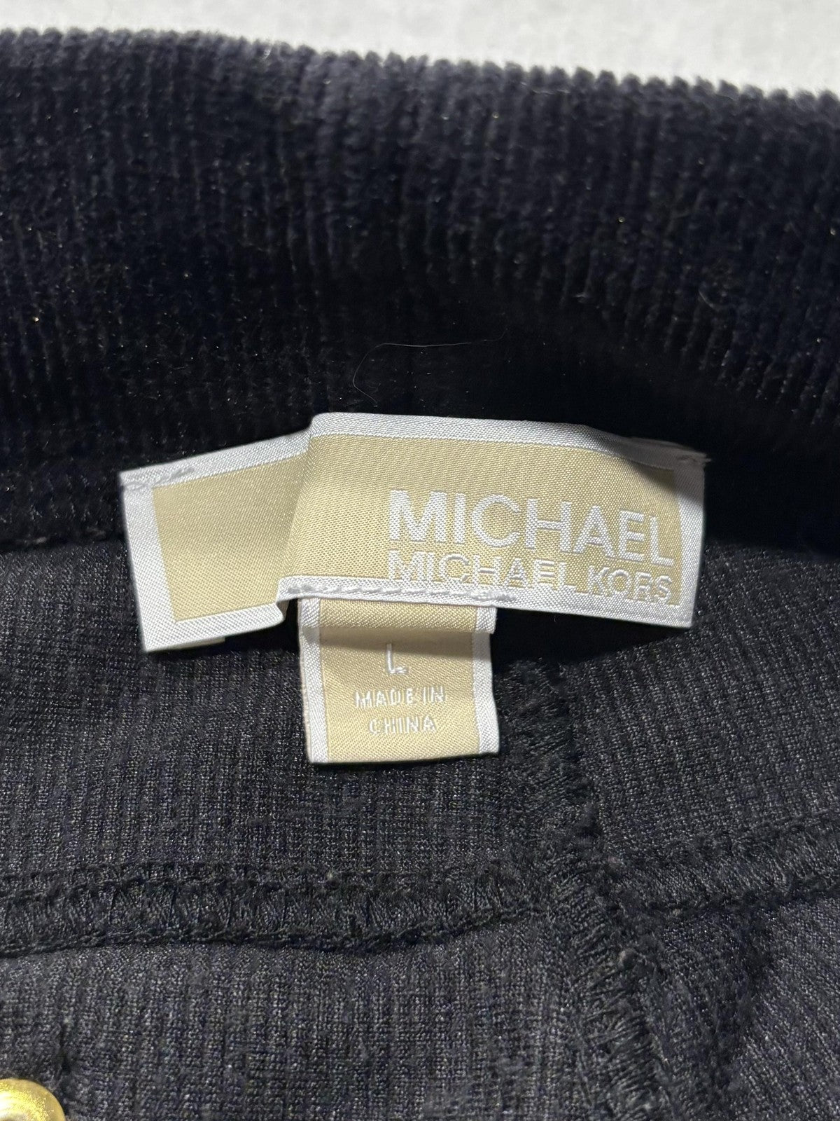 MICHAEL Michael Kors Leggings Womens Large Black Corduroy Pull On Stretch