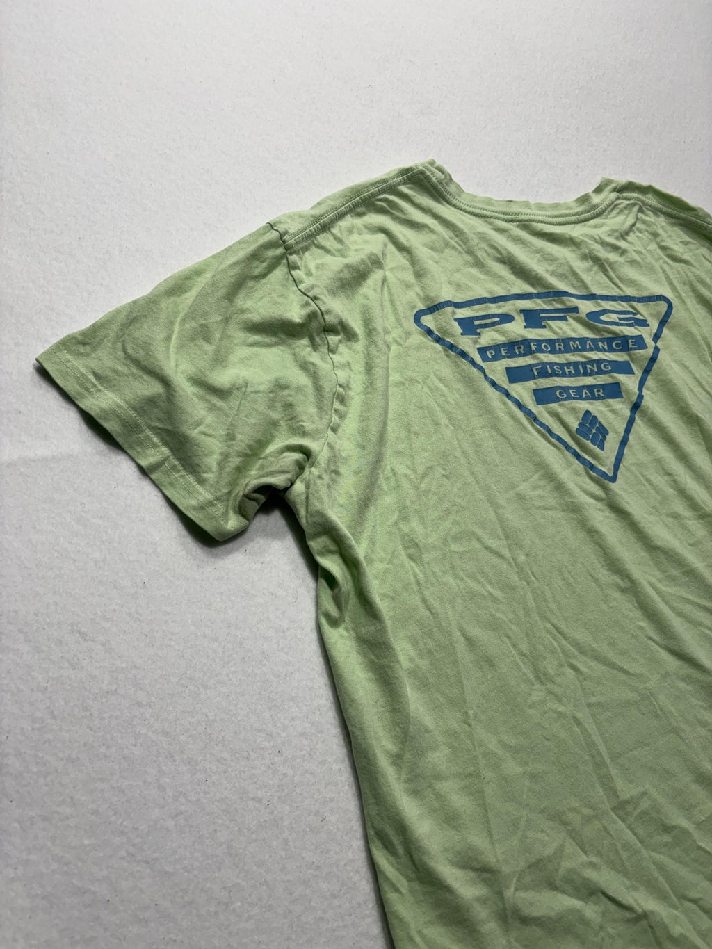 Columbia PFG Shirt Mens XL Green Graphic Tee Short Sleeve Fishing Cotton Outdoor