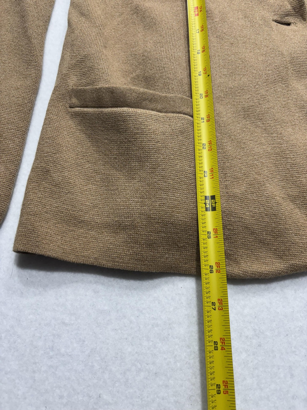 J.Crew Blazer Womens L Brown Knit Cotton One Button Lightweight Jacket Casual