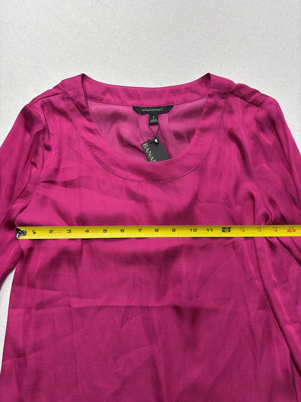 Banana Republic Top Womens S Pink Long Sleeve Scoop Neck Office Blouse