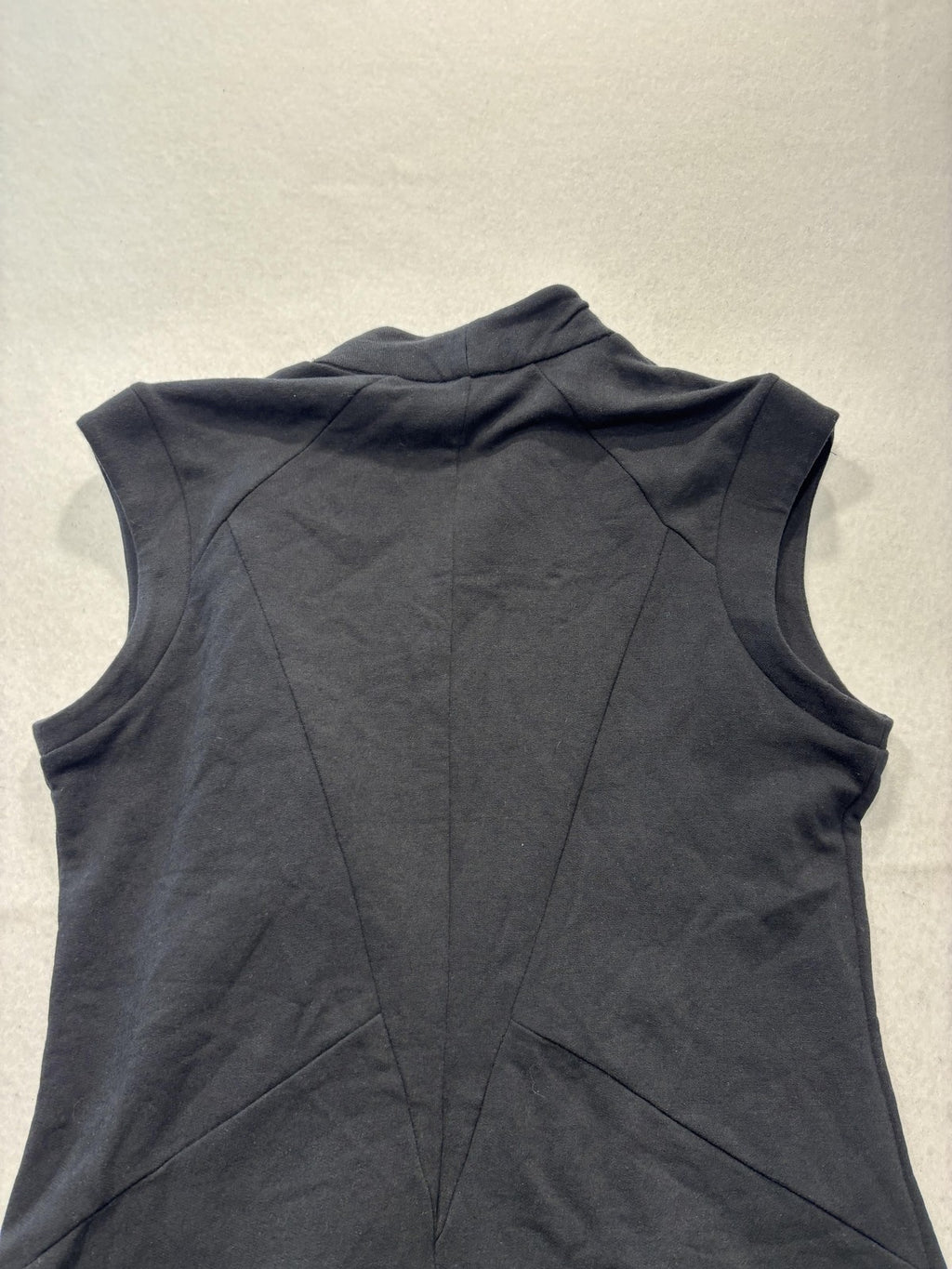 Heather By Bordeaux Vest Womens Medium Black Fleece Asym Zip Long Moto