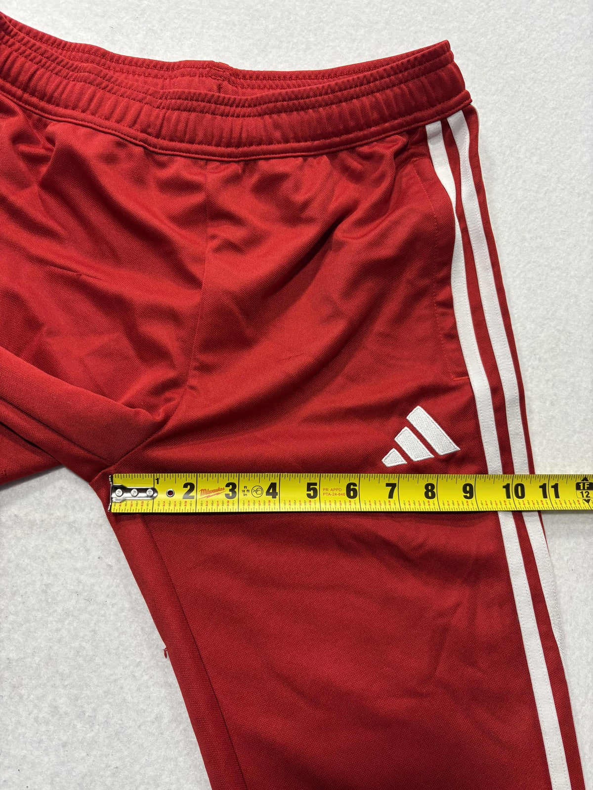 Adidas Track Pants Unisex Kids 13-14Y Red AEROREADY Ankle Zip 3 Stripe Soccer