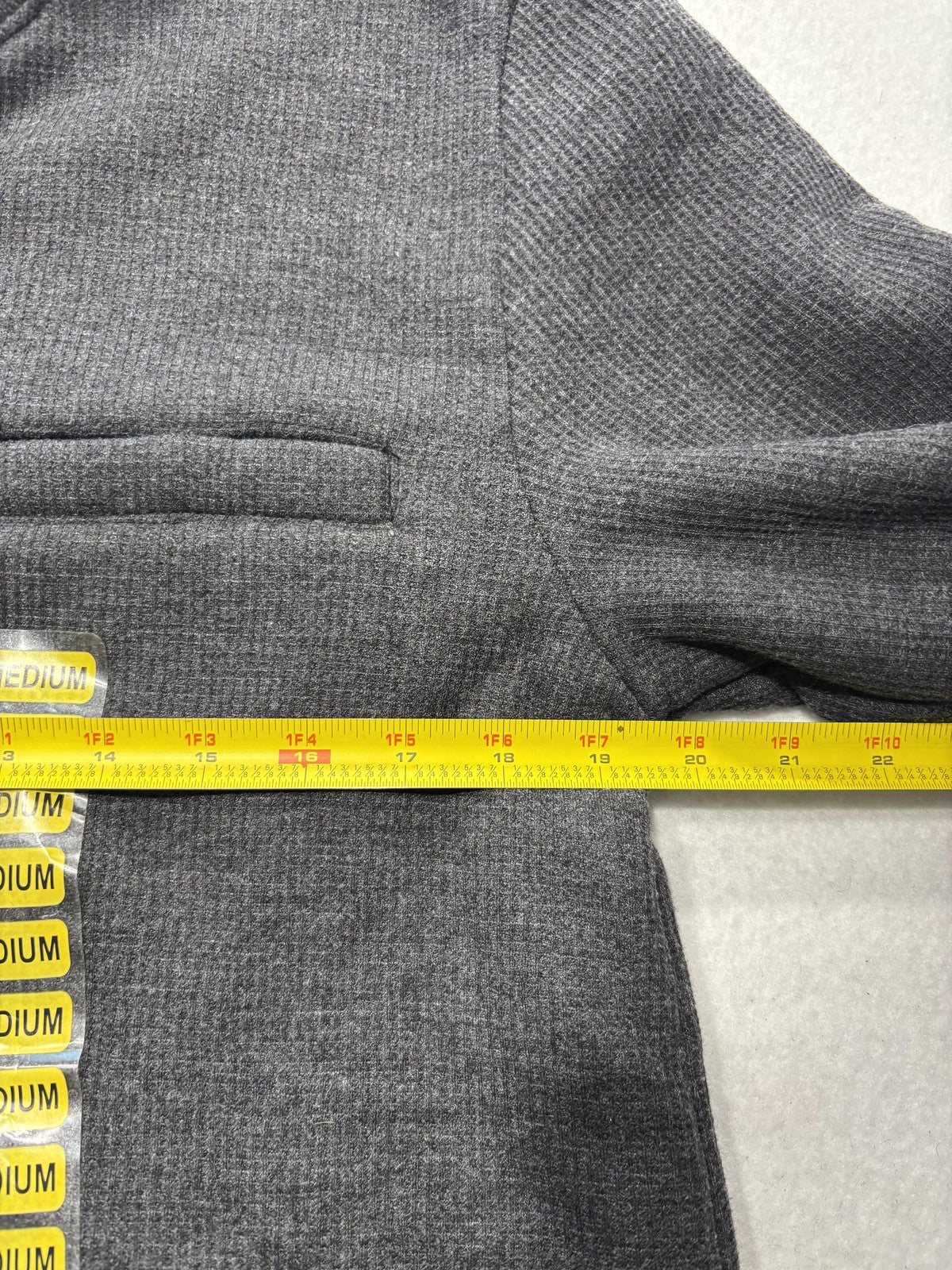 Coleman Sweatshirt Mens Medium Black Heather Thermal Henley Lined Fleece Pocket