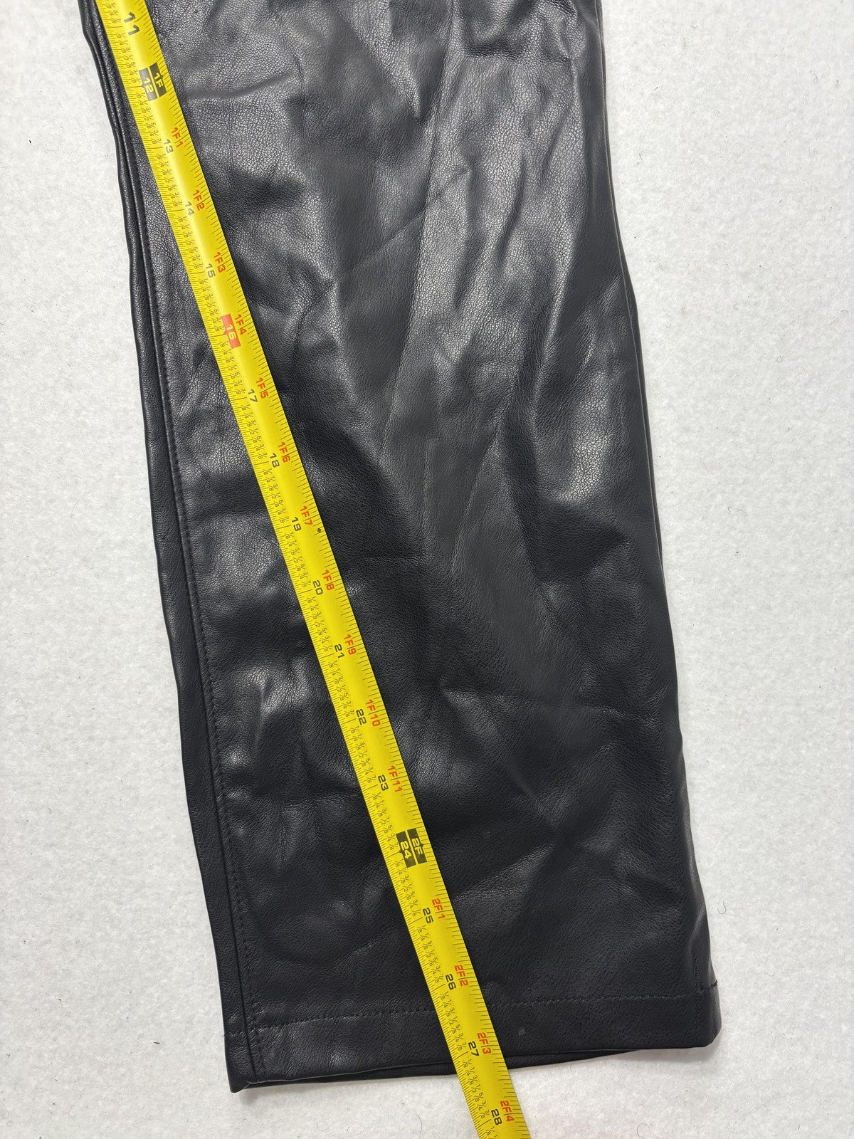 Tommy Hilfiger Dress Pants Womens 16 Black Faux Leather Straight Ponte Stretch