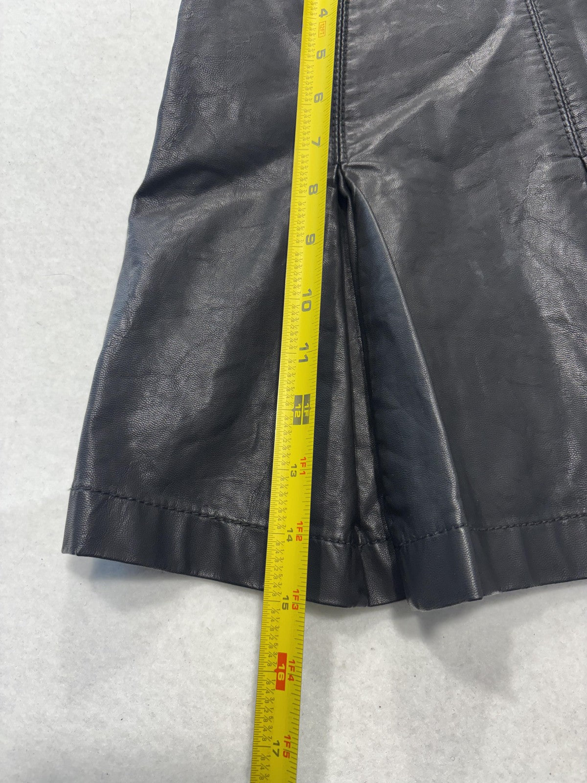 Free People Skirt Womens 0 Black Faux Leather Pleated Layered Mini Lined