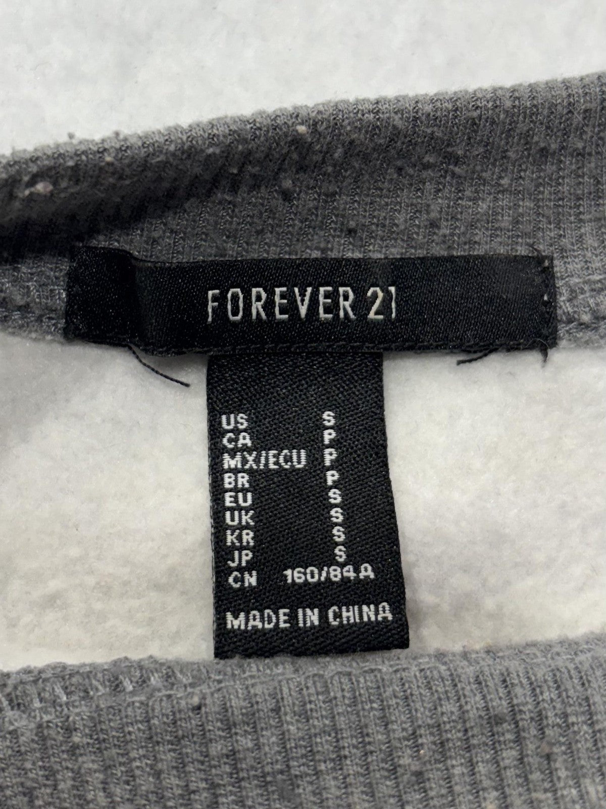Forever 21 Sweatshirt Womens S Green Camo Crew Neck Terry Cropped Pullover