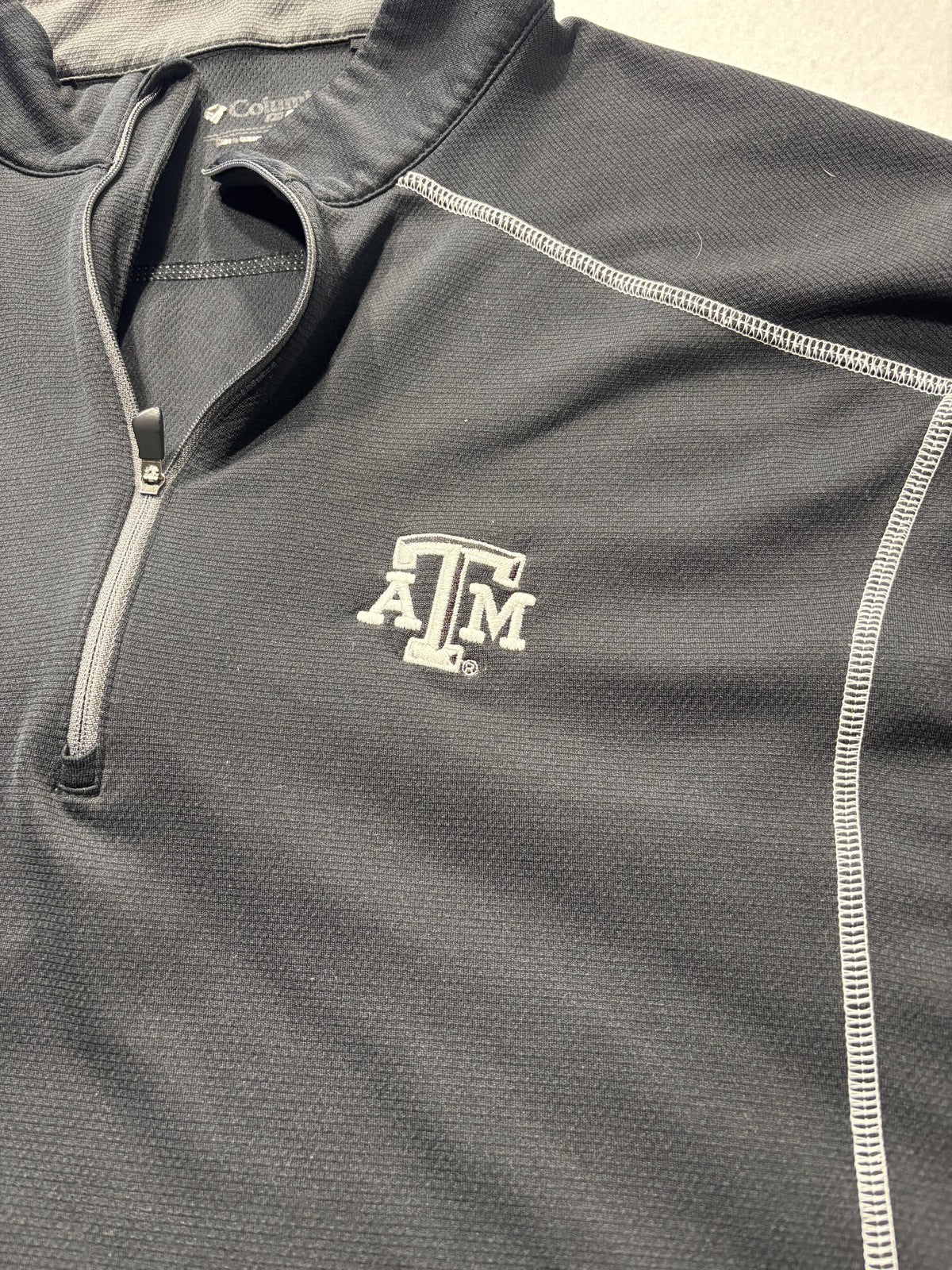 Texas A&M Aggies Sweatshirt Mens XL Gray NCAA Football Columbia 1/4 Zip