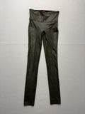 Spanx Leggings Womens Small Olive Faux Leather High Rise Shaping Pull On