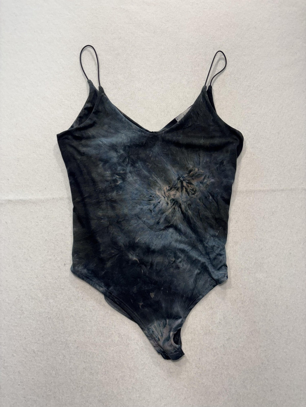 Gaze Bodysuit Womens Small Multicolor Tie Dye Spaghetti Strap V Neck Stretch