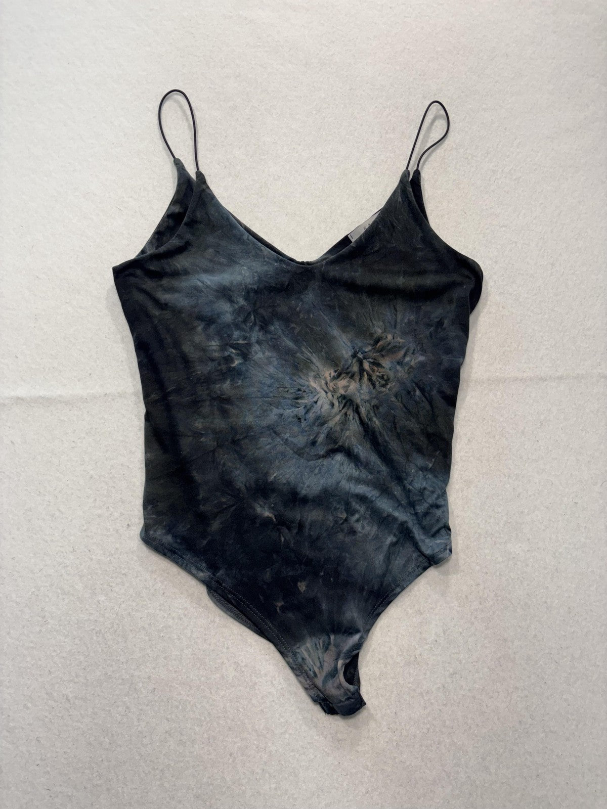 Gaze Bodysuit Womens Small Multicolor Tie Dye Spaghetti Strap V Neck Stretch