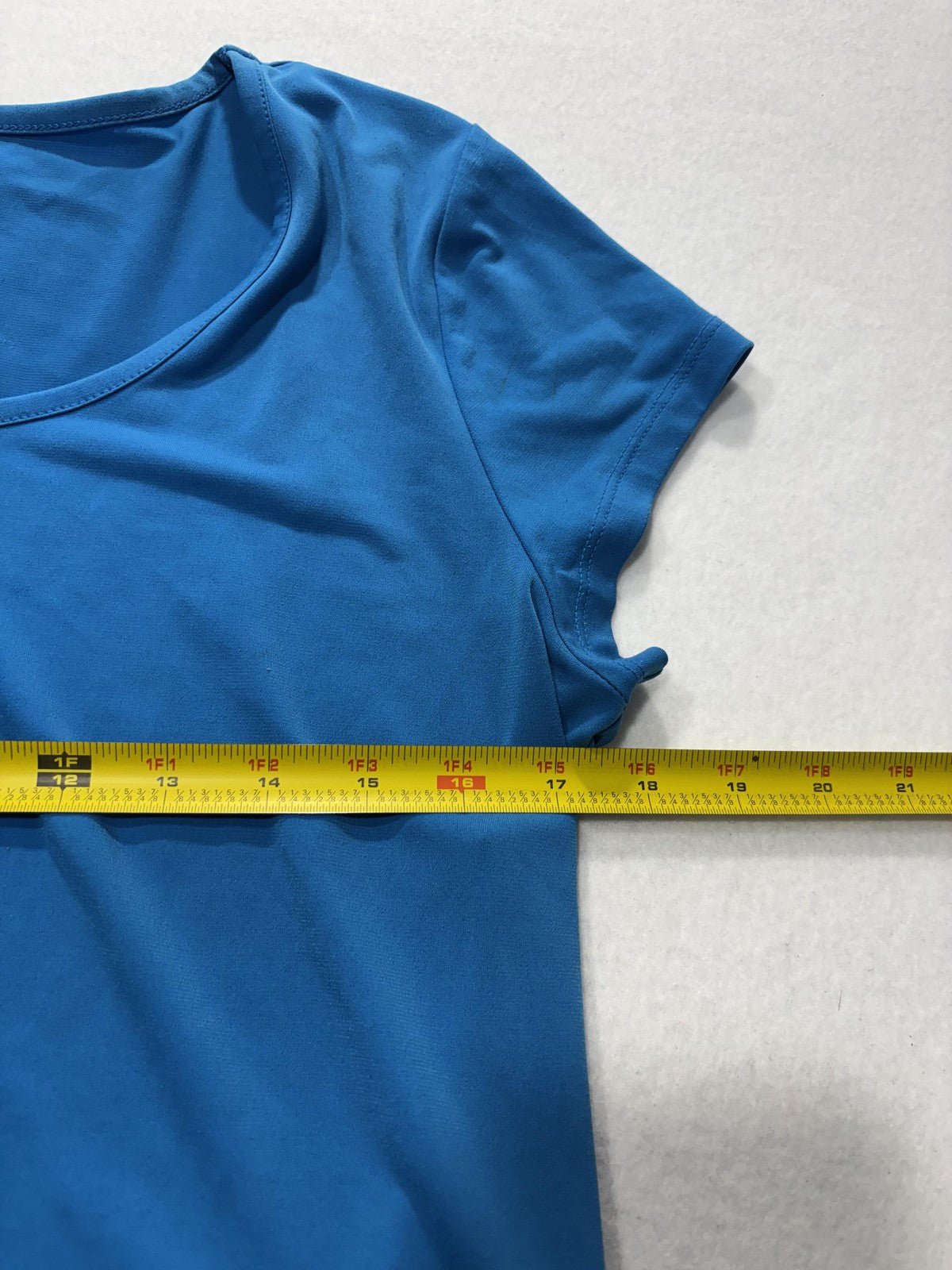 MICHAEL Michael Kors Dress Womens Large Blue Scoop Neck Fit Flare Jersey Stretch
