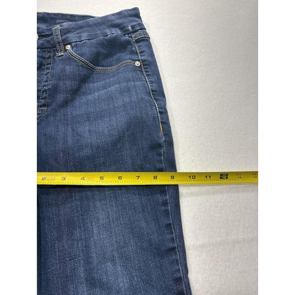 Seven7 Jeans Womens 16 Blue Medium Wash Mid Rise Straight Stretch 34x31
