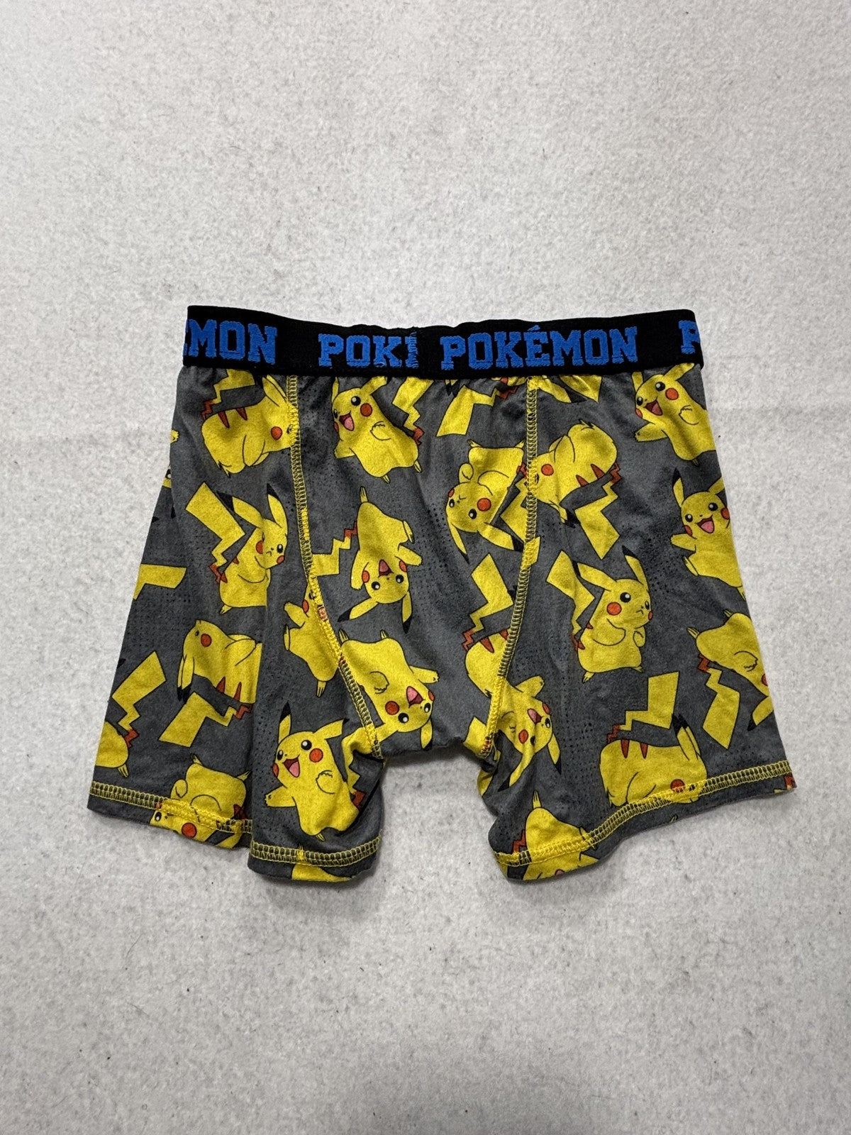Pokemon Boxer Briefs Boys 4 Gray Pikachu Print Underwear Breathable Stretch