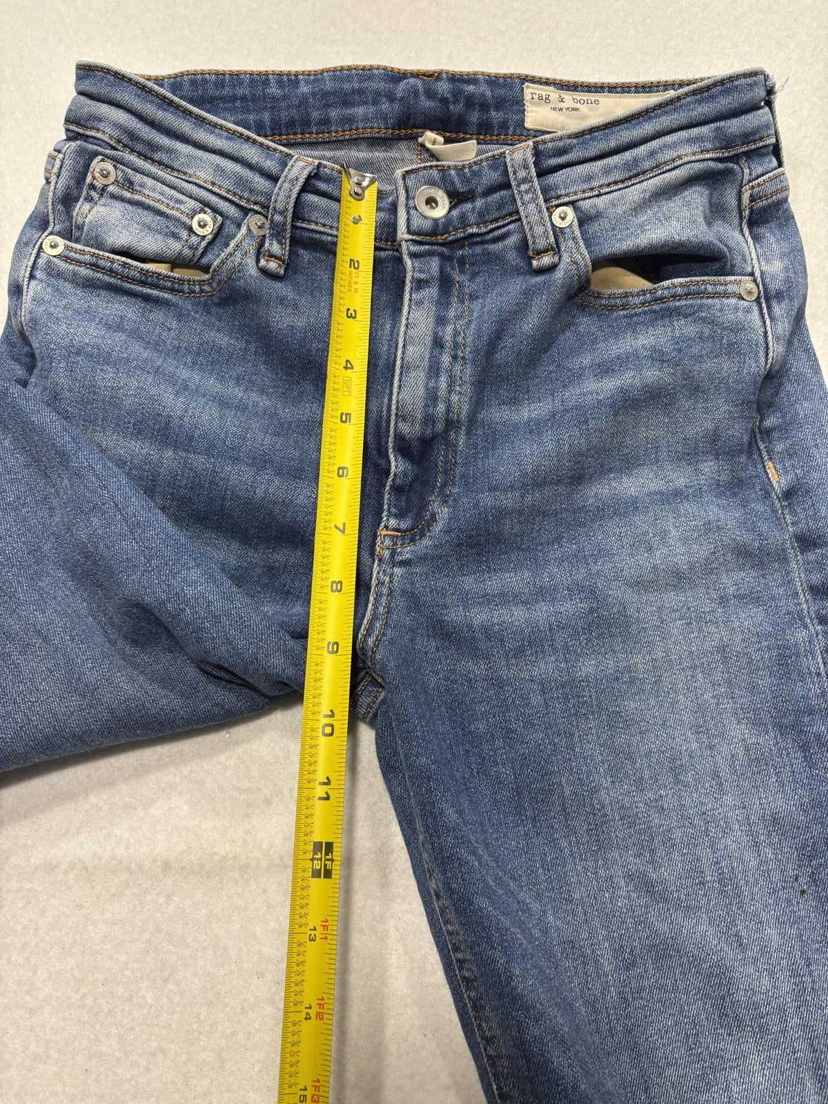 Rag & Bone Jeans Womens 27 Blue Medium Wash Mid Rise Skinny Stretch Denim 27x29
