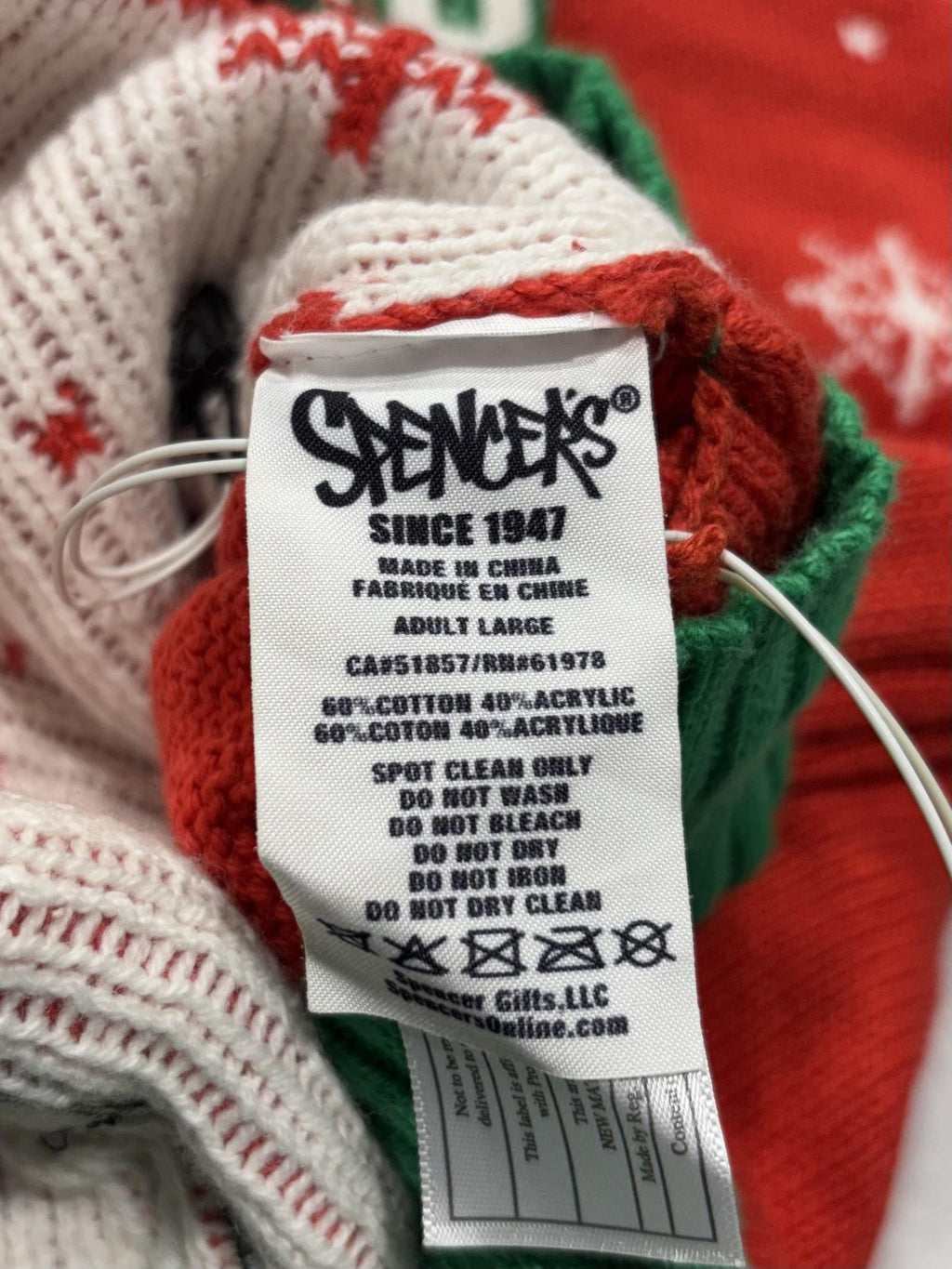 Spencer's Sweater Mens Large Red Green Beer Christmas Ugly Light Up Pullover