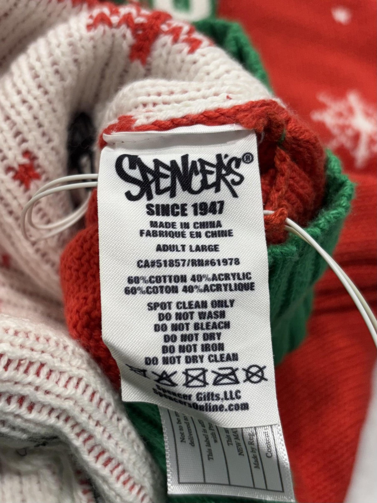 Spencer's Sweater Mens Large Red Green Beer Christmas Ugly Light Up Pullover