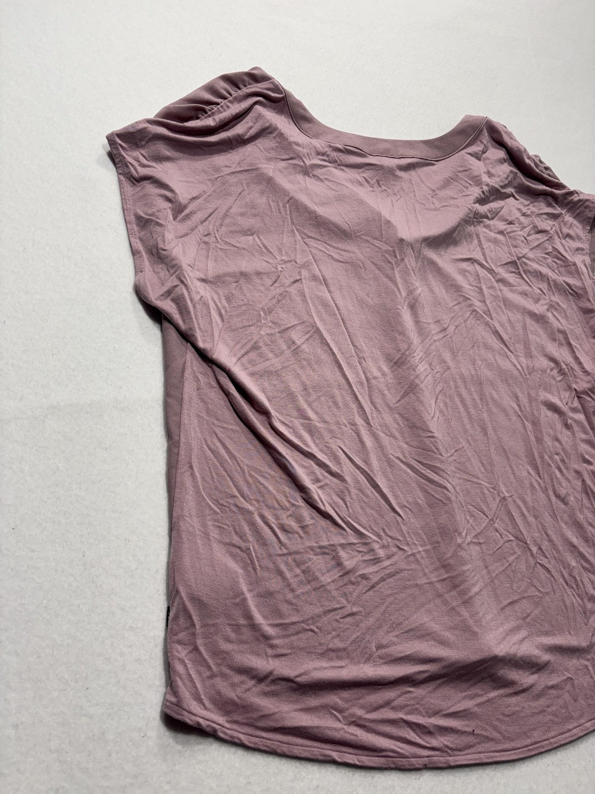 Banana Republic Blouse Womens Large Pink V Neck Cap Sleeve Lightweight Jersey