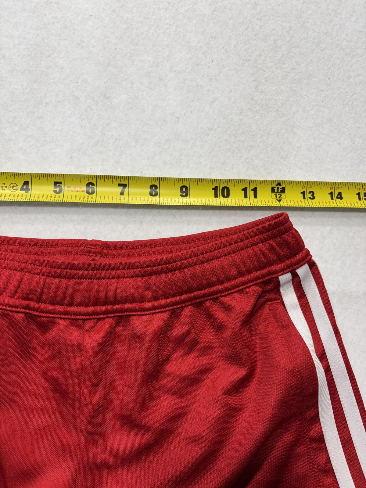 Adidas Track Pants Unisex Kids 13-14Y Red AEROREADY Ankle Zip 3 Stripe Soccer