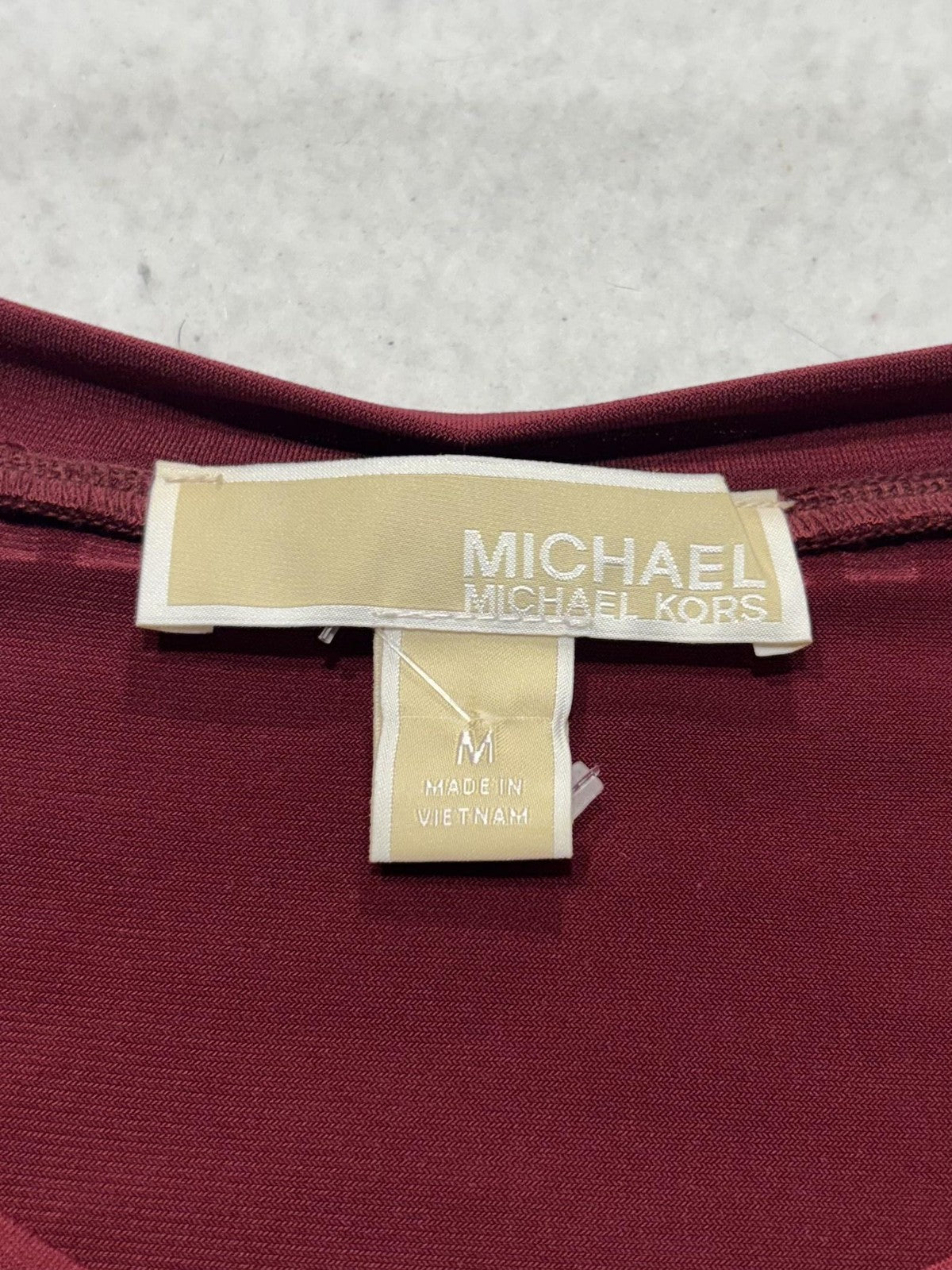 MICHAEL Michael Kors Shirt Womens Medium Red Studded Crew Neck Short Sleeve Tee