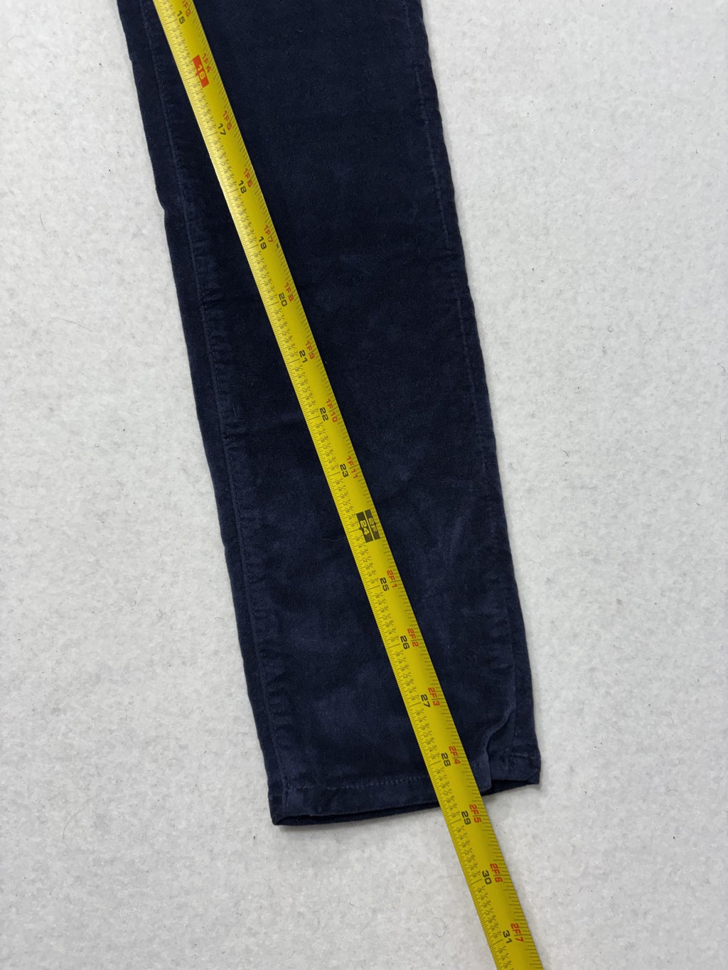 FRANKIE Pants Womens 24 Blue Velvet Skinny Jegging Stretch Zip Pockets Winter