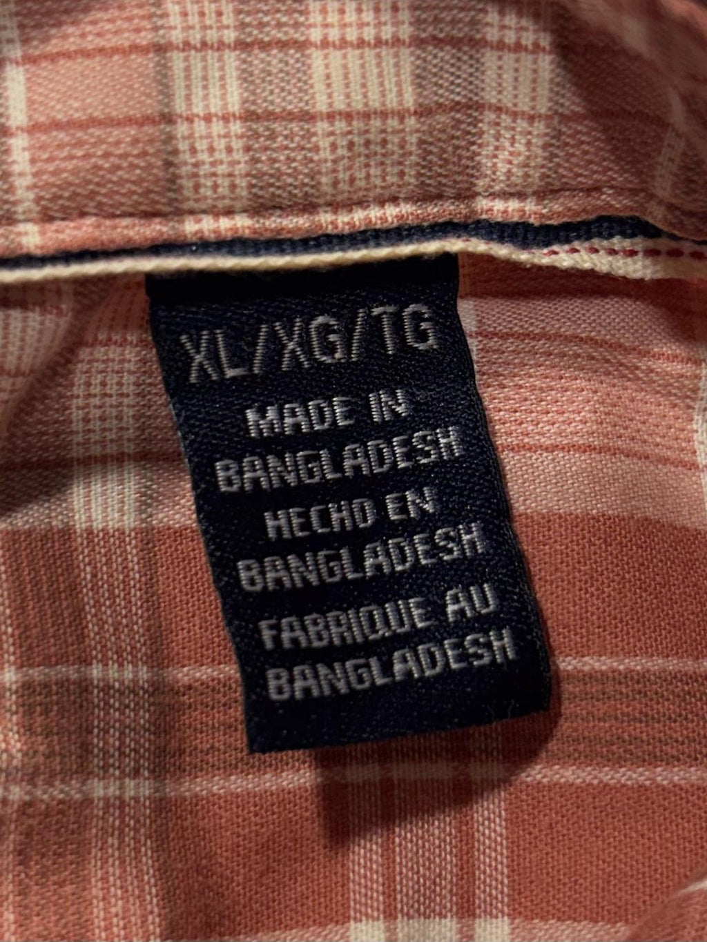 Wrangler Shirt Mens XL Orange Plaid Short Sleeve Button Up Casual Pockets