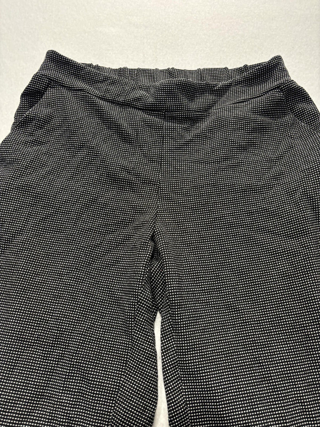Nine West Dress Pants Womens Small Black Check Crop Tapered Knit Stretch
