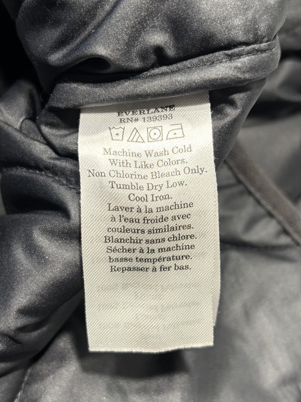 Everlane Jacket Womens XS Black Quilted Collarless Button Front ReNew Long