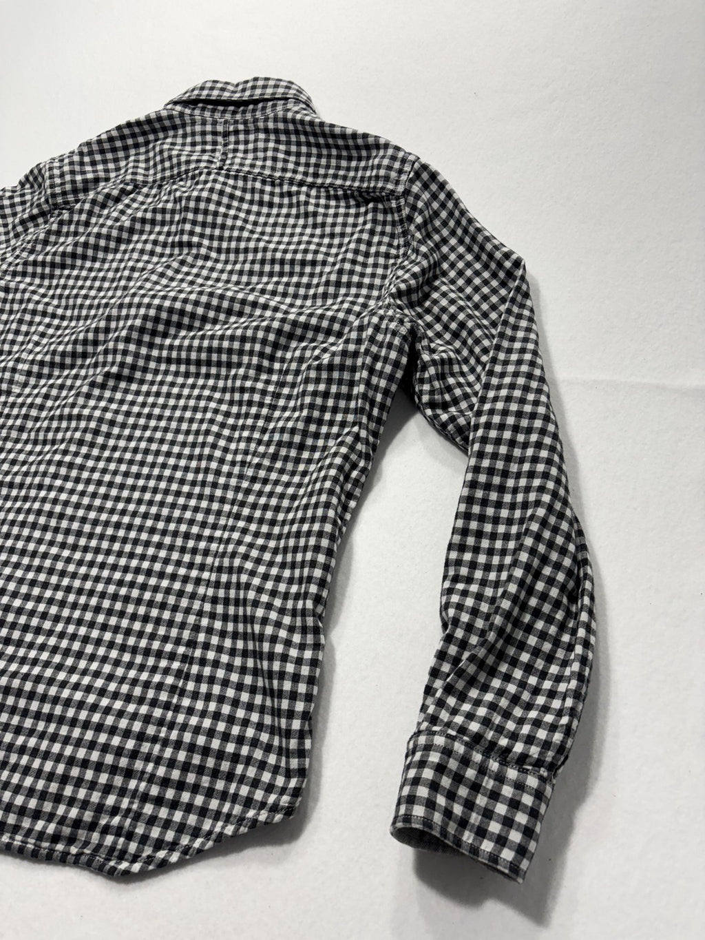 Banana Republic Shirt Mens Large Black Check Soft Wash Lined Button Up Slim