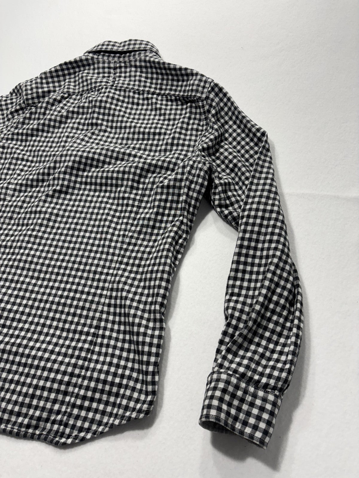 Banana Republic Shirt Mens Large Black Check Soft Wash Lined Button Up Slim