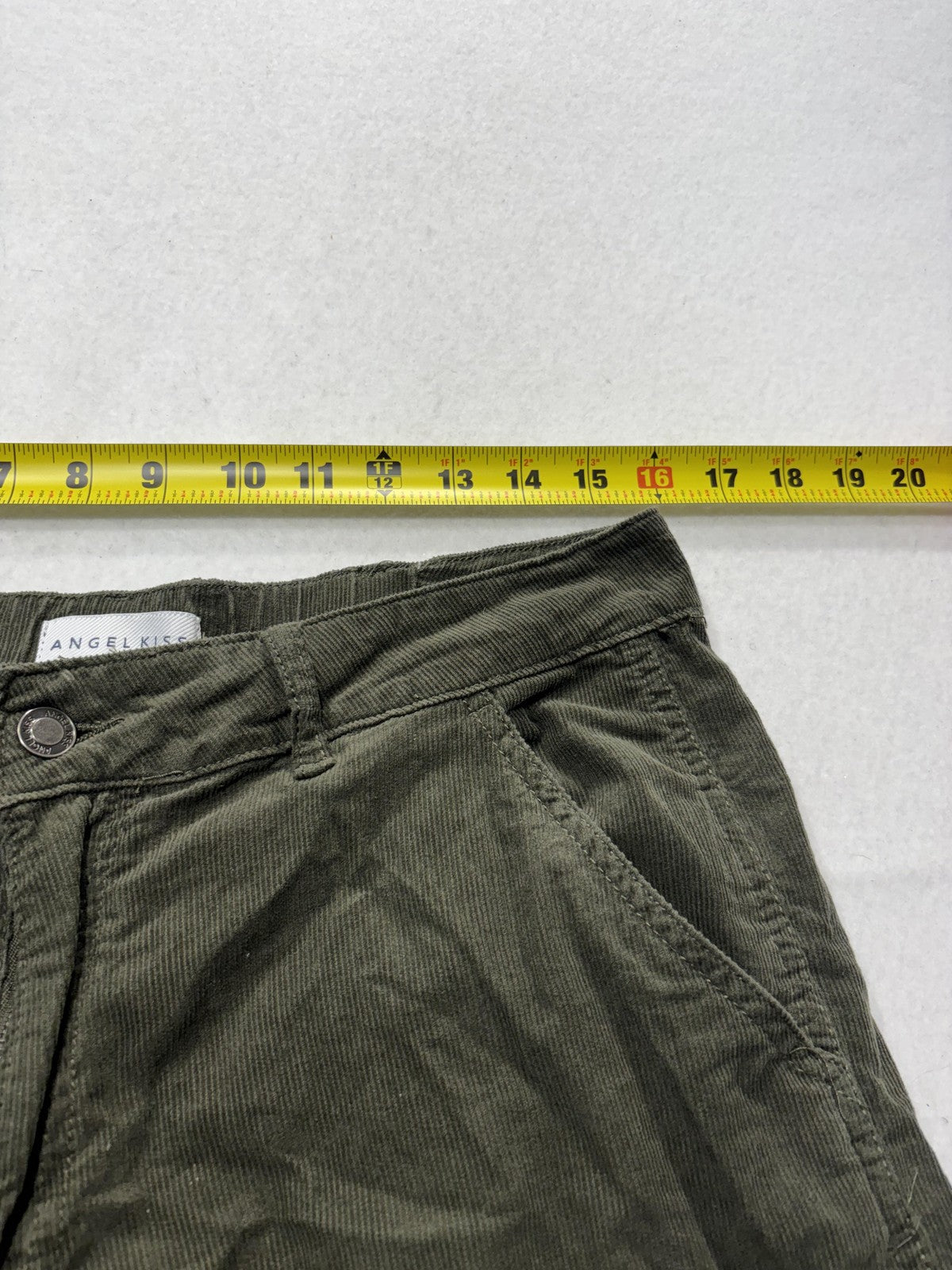 Angel Kiss Green Corduroy Cargo Pants Juniors 11/30 Straight Leg 79374JC00084RJ