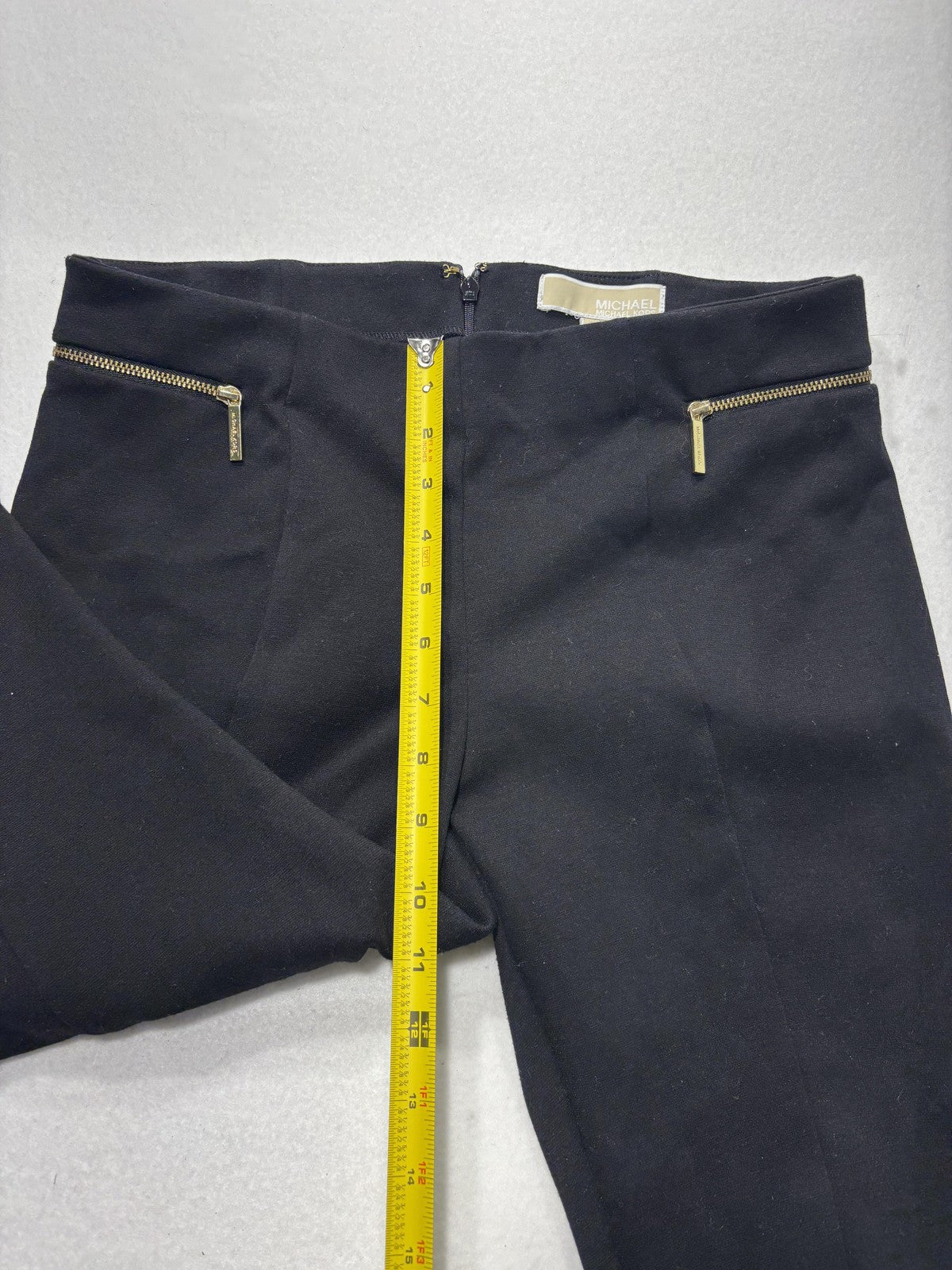 MICHAEL Michael Kors Pants Womens 6 Black Ponte Slim Ankle Zip Pocket Stretch
