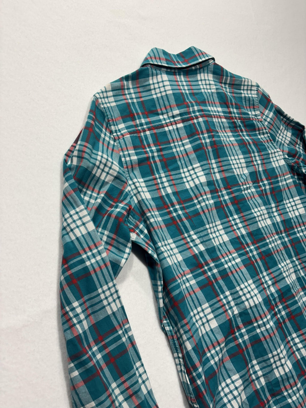 The North Face Shirt Mens Medium Green Plaid Long Sleeve Button Up Cotton Casual