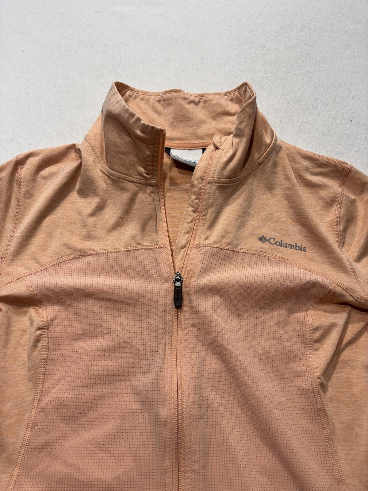 Columbia Jacket Womens Large Orange Lightweight Full Zip Ventilated Hiking